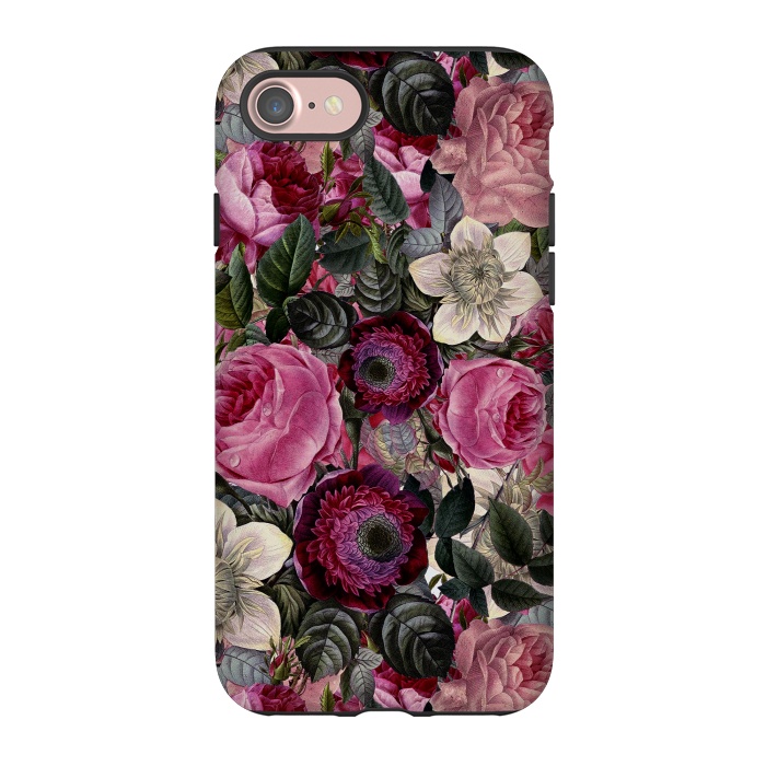 iPhone 7 StrongFit Purple and Pink Retro Flower Roses Pattern by  Utart