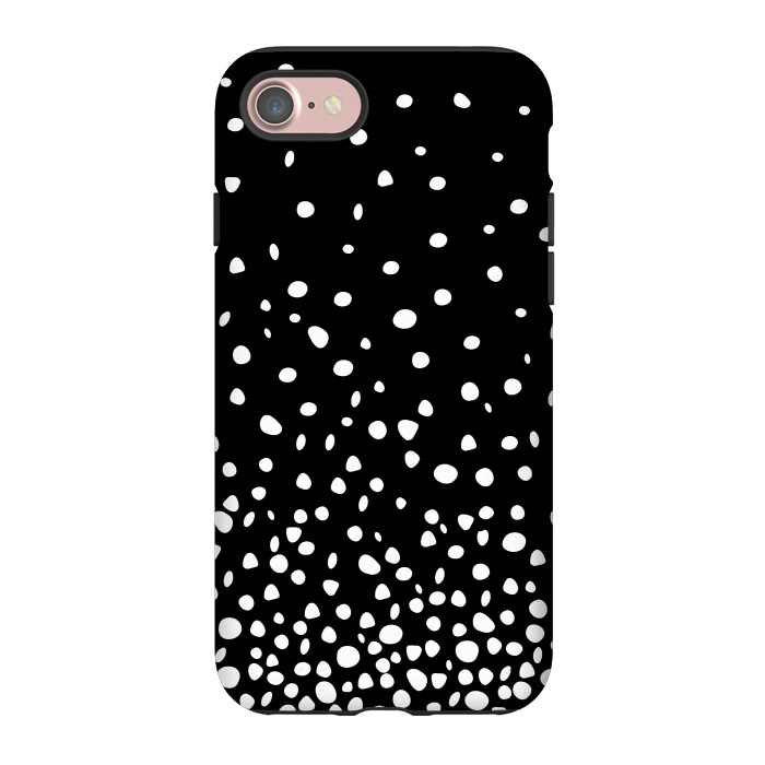 iPhone 7 StrongFit White on Black Polka Dot Dance by DaDo ART