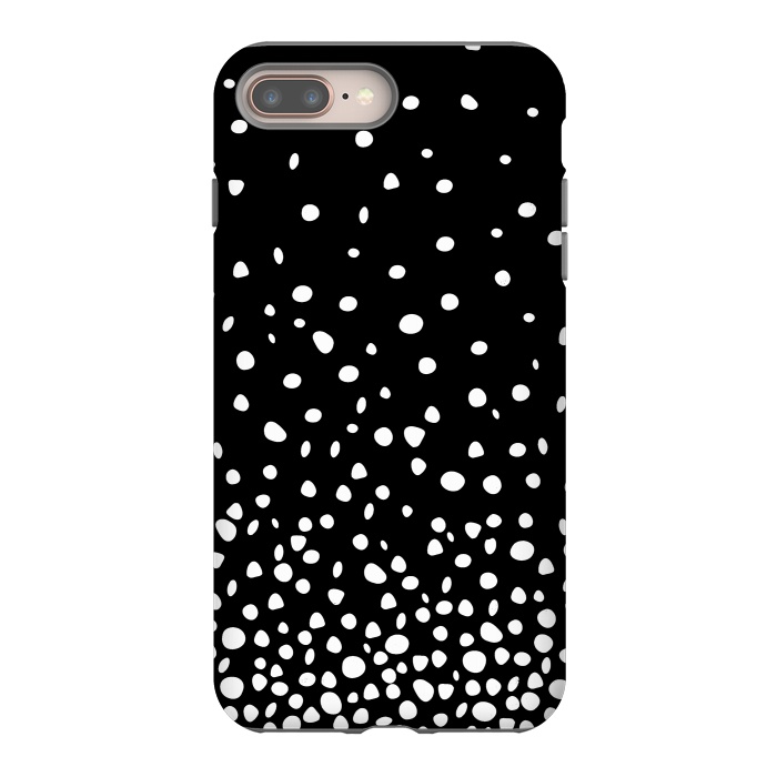 iPhone 7 plus StrongFit White on Black Polka Dot Dance by DaDo ART