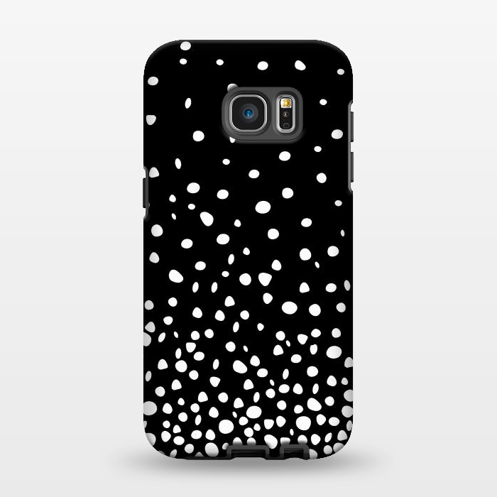 Galaxy S7 EDGE StrongFit White on Black Polka Dot Dance by DaDo ART