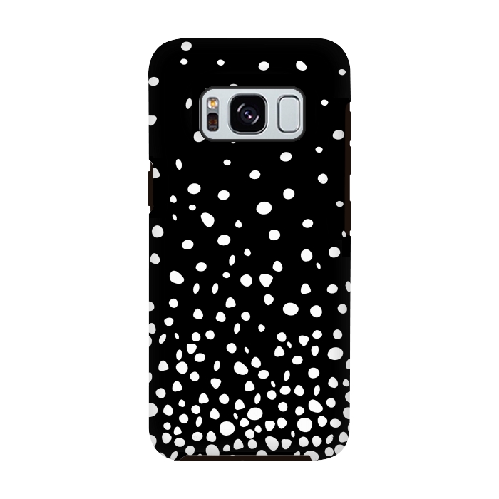 Galaxy S8 StrongFit White on Black Polka Dot Dance by DaDo ART