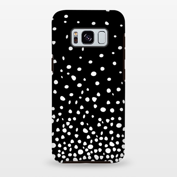 Galaxy S8 plus StrongFit White on Black Polka Dot Dance by DaDo ART