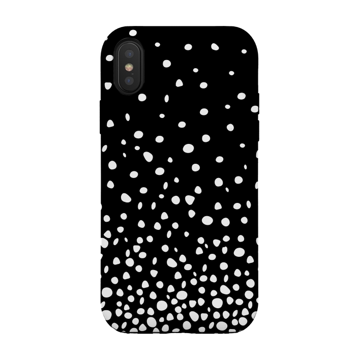 iPhone Xs / X StrongFit White on Black Polka Dot Dance by DaDo ART