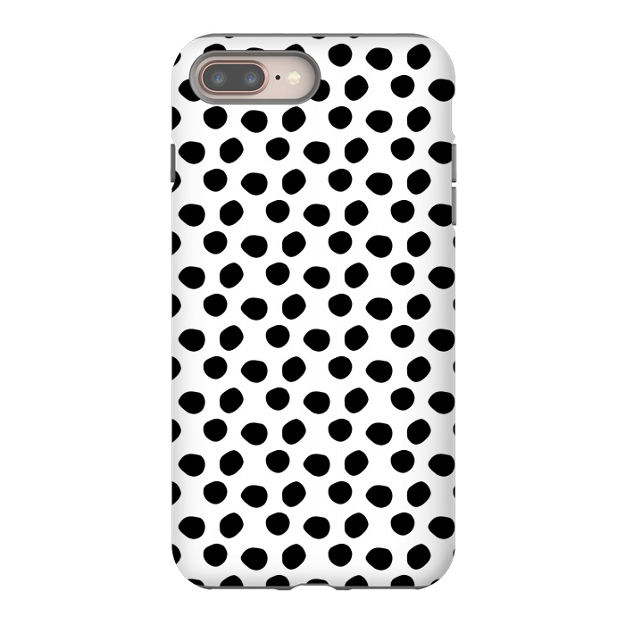 iPhone 7 plus StrongFit Hand drawn black polka dots on white by DaDo ART