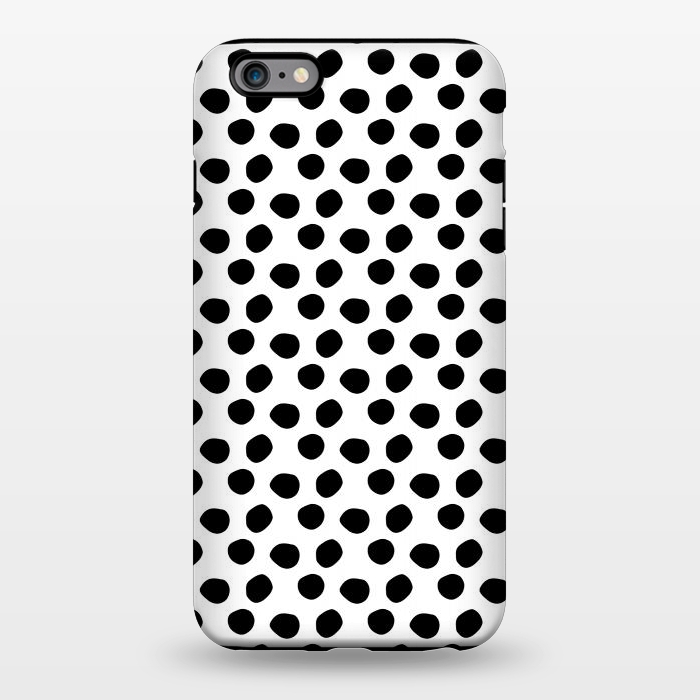 iPhone 6/6s plus StrongFit Hand drawn black polka dots on white by DaDo ART
