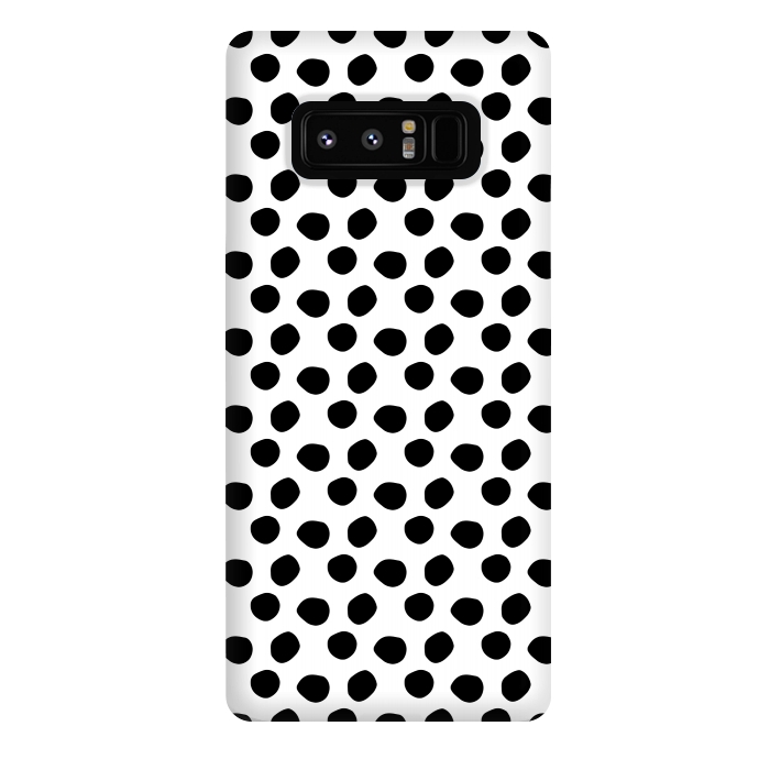 Galaxy Note 8 StrongFit Hand drawn black polka dots on white by DaDo ART