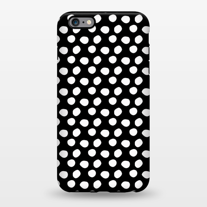 iPhone 6/6s plus StrongFit Hand drawn white polka dots on black by DaDo ART
