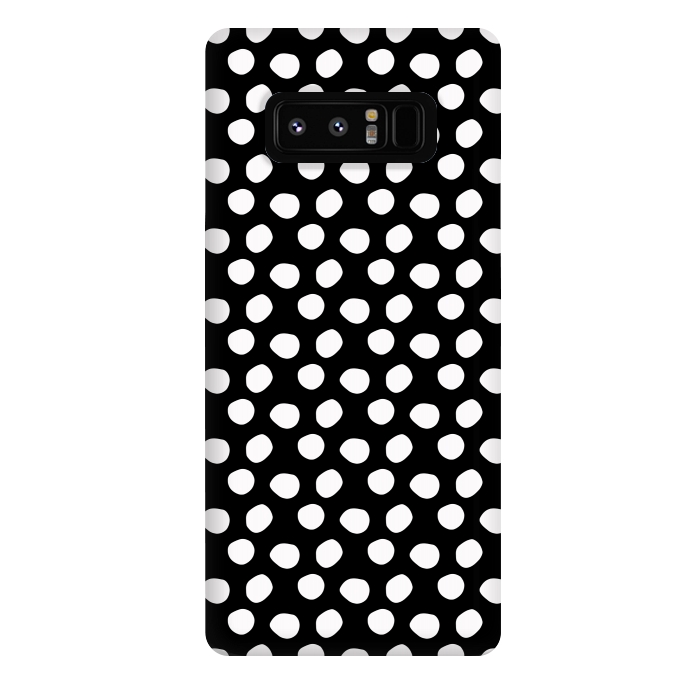 Galaxy Note 8 StrongFit Hand drawn white polka dots on black by DaDo ART