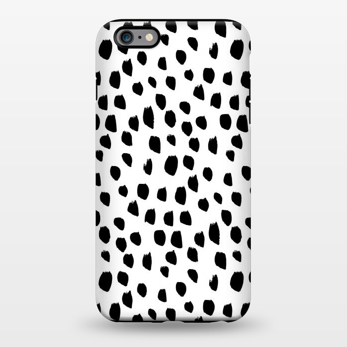 iPhone 6/6s plus StrongFit Hand drawn black crazy polka dots on white by DaDo ART