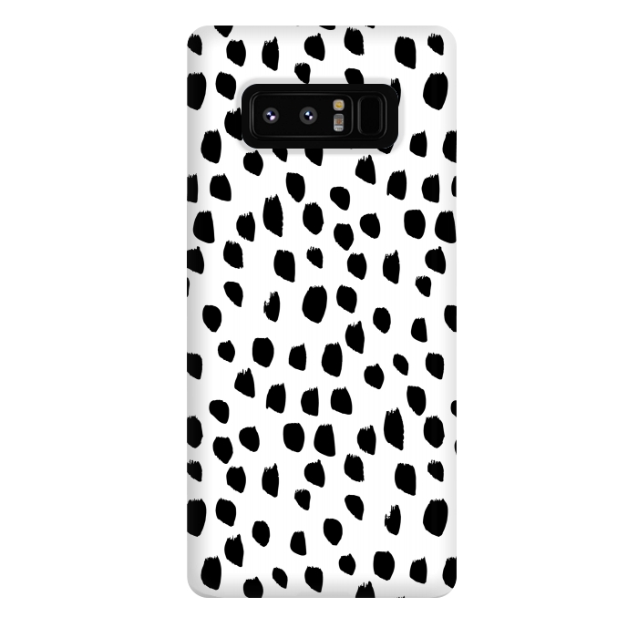Galaxy Note 8 StrongFit Hand drawn black crazy polka dots on white by DaDo ART