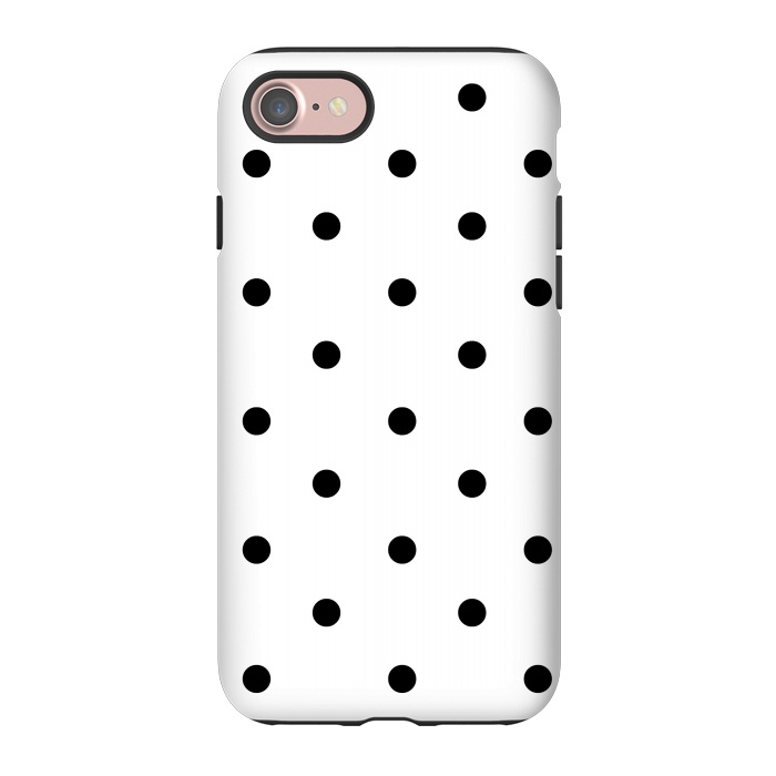 iPhone 7 StrongFit Simply black polka dots on white  by DaDo ART