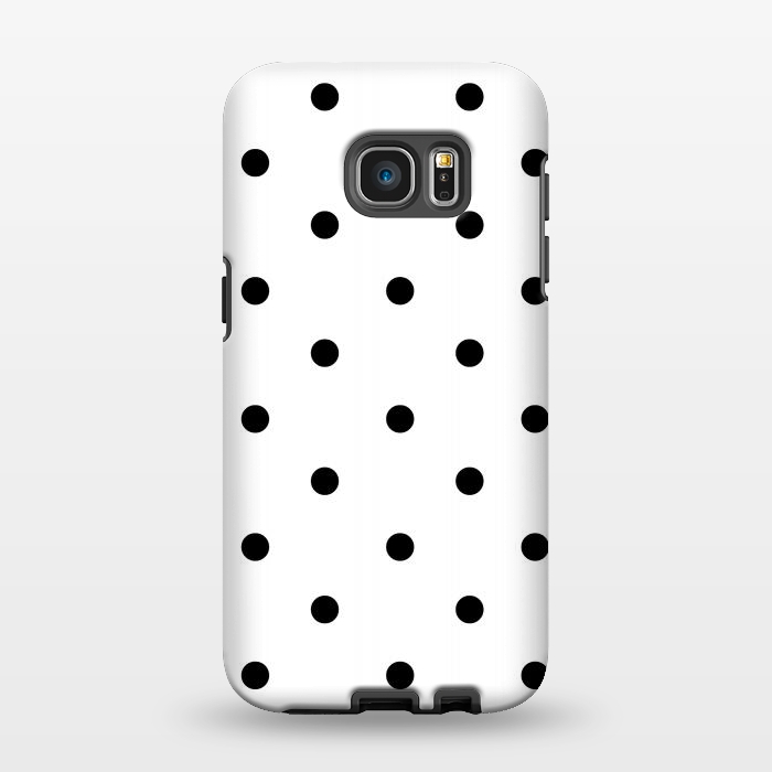 Galaxy S7 EDGE StrongFit Simply black polka dots on white  by DaDo ART