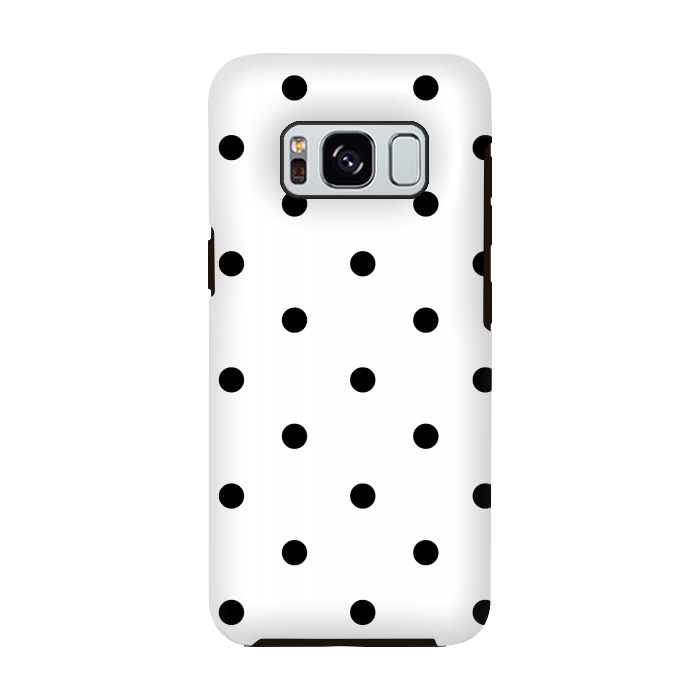 Galaxy S8 StrongFit Simply black polka dots on white  by DaDo ART