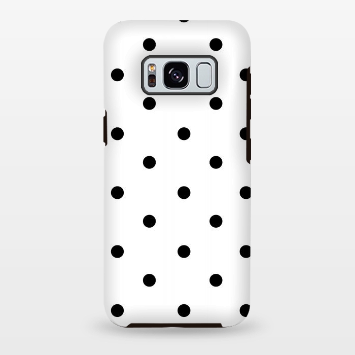 Galaxy S8 plus StrongFit Simply black polka dots on white  by DaDo ART