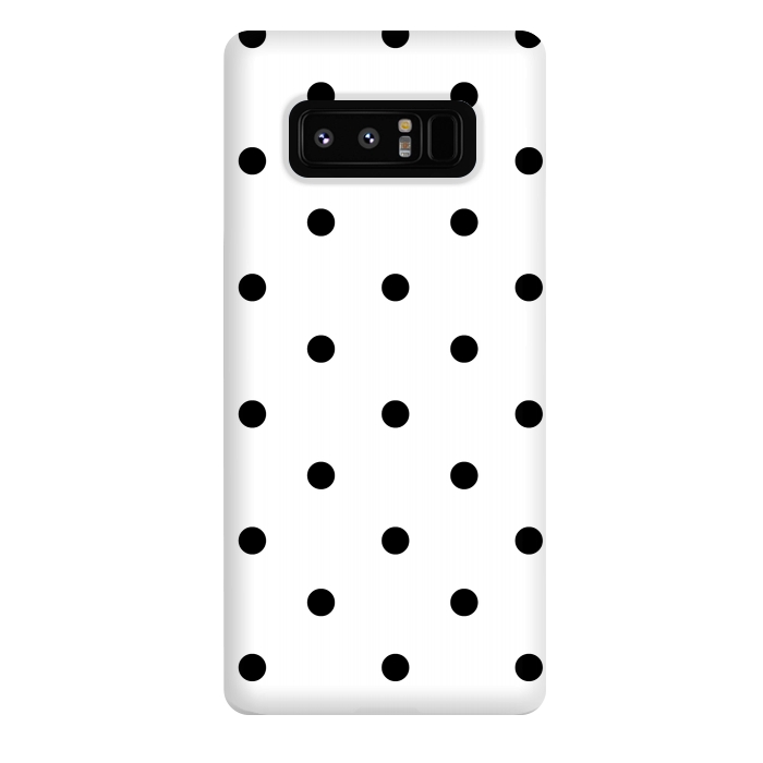 Galaxy Note 8 StrongFit Simply black polka dots on white  by DaDo ART