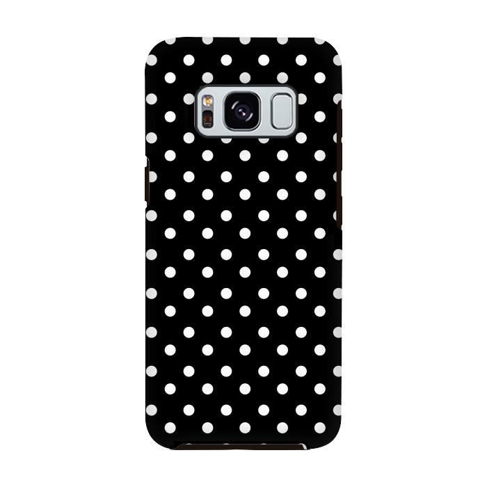 Galaxy S8 StrongFit Cute little white polka dots on black by DaDo ART
