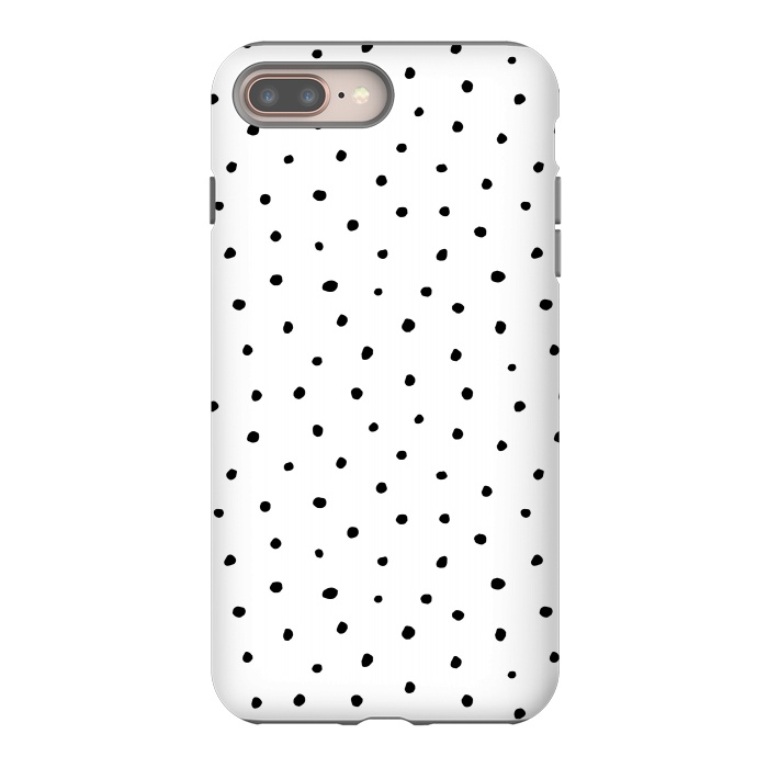 iPhone 7 plus StrongFit Hand drawn little black polka dots on white by DaDo ART
