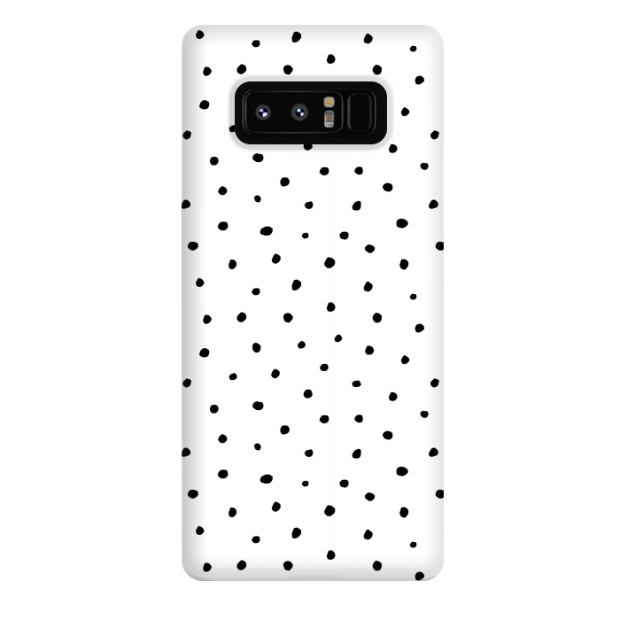 Galaxy Note 8 StrongFit Hand drawn little black polka dots on white by DaDo ART
