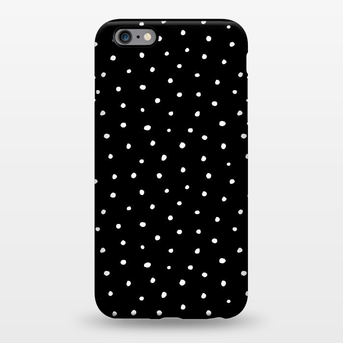 iPhone 6/6s plus StrongFit Hand drawn little white polka dots on black by DaDo ART