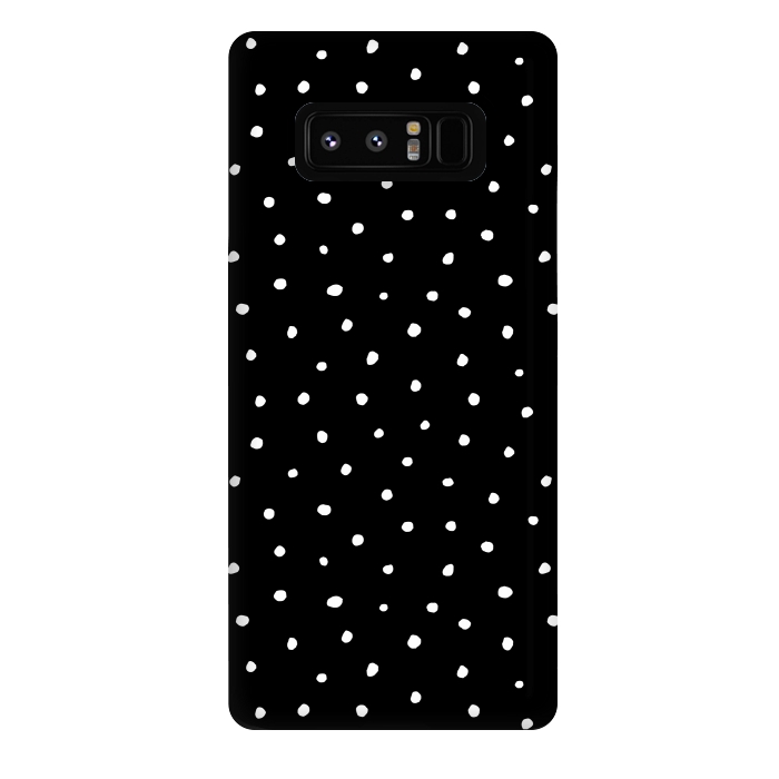 Galaxy Note 8 StrongFit Hand drawn little white polka dots on black by DaDo ART