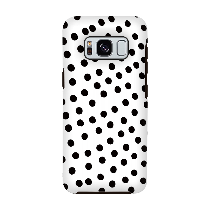 Galaxy S8 StrongFit Drunk black polka dots on white by DaDo ART