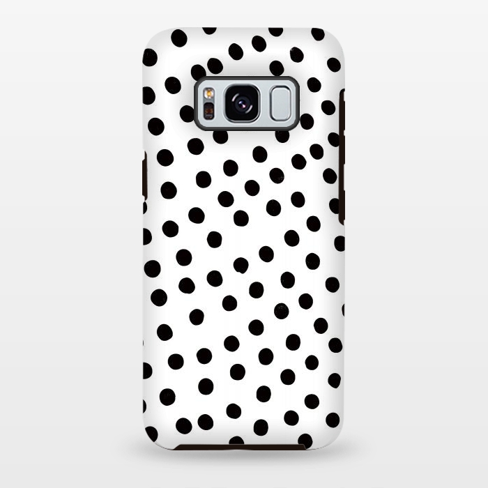 Galaxy S8 plus StrongFit Drunk black polka dots on white by DaDo ART