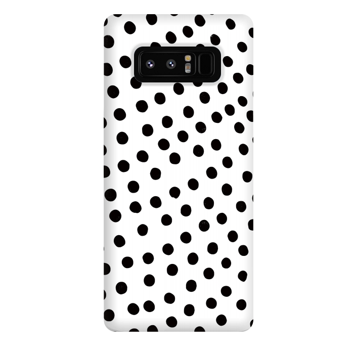 Galaxy Note 8 StrongFit Drunk black polka dots on white by DaDo ART