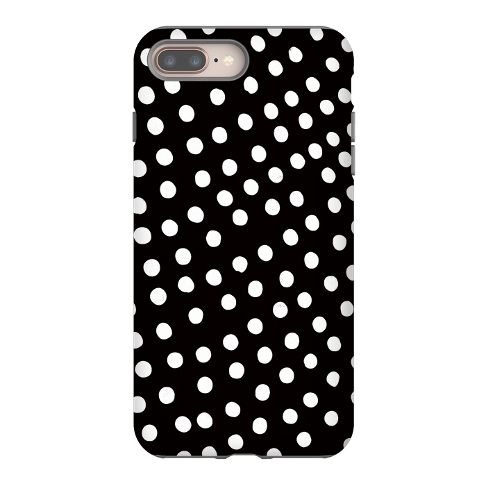 iPhone 7 plus StrongFit Drunk little white polka dots on black  by DaDo ART