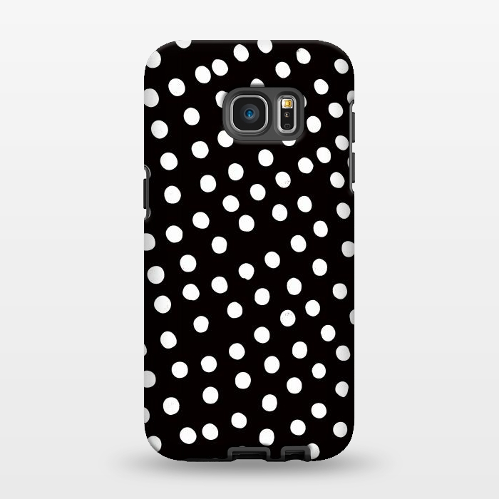 Galaxy S7 EDGE StrongFit Drunk little white polka dots on black  by DaDo ART