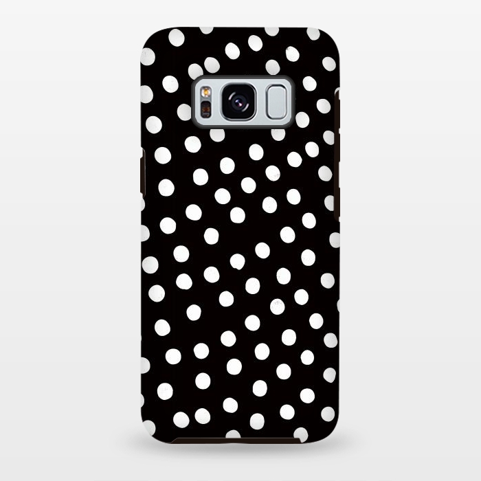 Galaxy S8 plus StrongFit Drunk little white polka dots on black  by DaDo ART