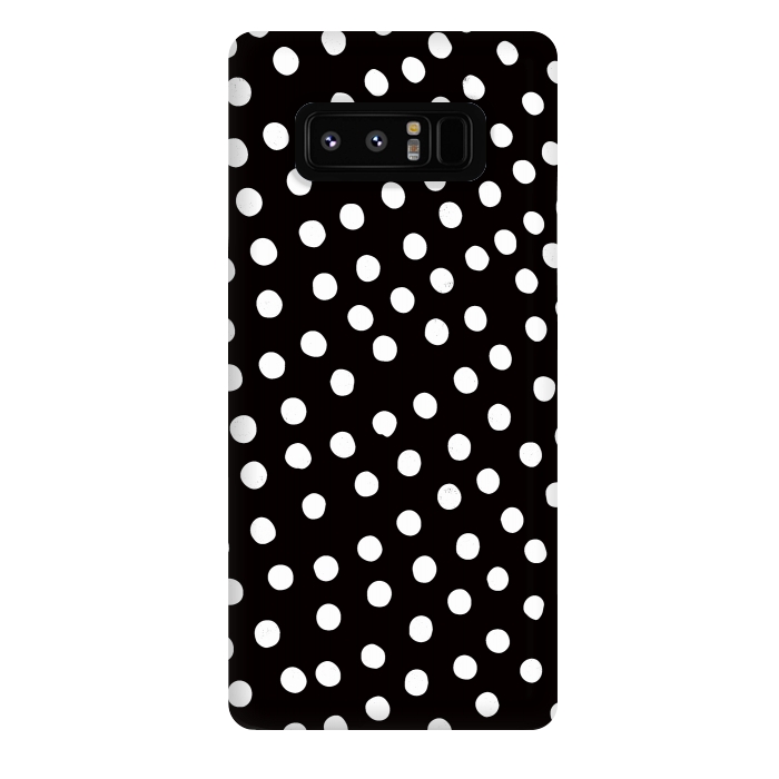 Galaxy Note 8 StrongFit Drunk little white polka dots on black  by DaDo ART