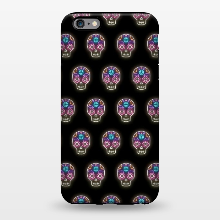iPhone 6/6s plus StrongFit Neon sugar skull pattern by Laura Nagel