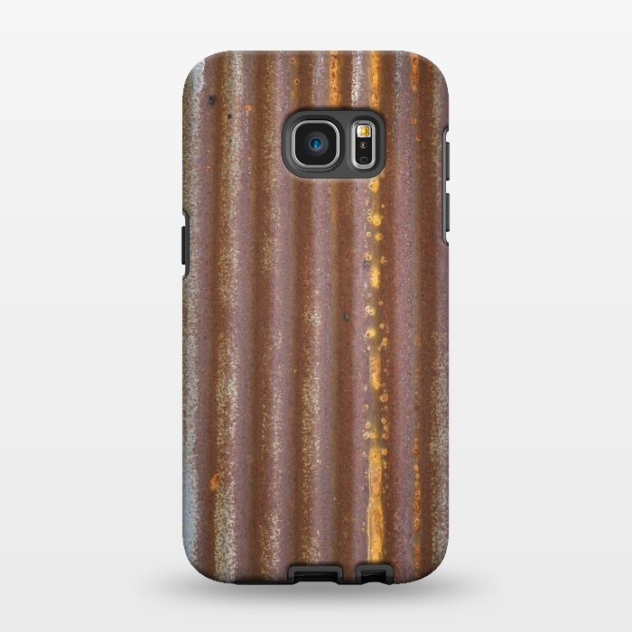 Galaxy S7 EDGE StrongFit Old Rusty Corrugated Sheet 2 by Andrea Haase