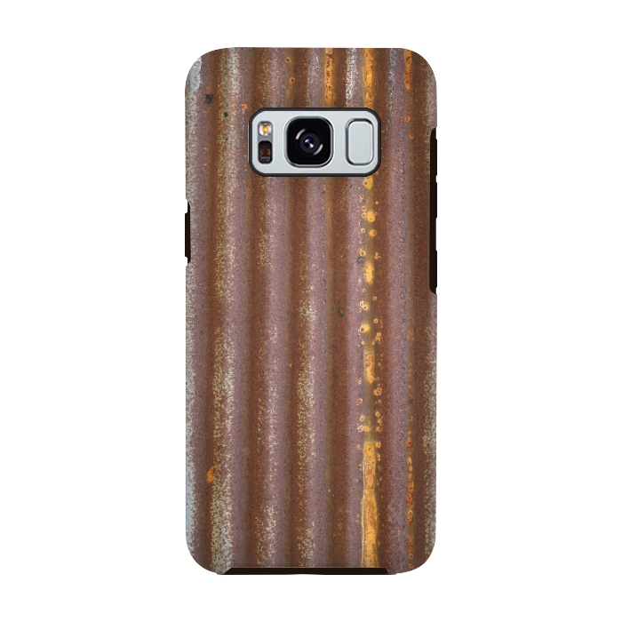 Galaxy S8 StrongFit Old Rusty Corrugated Sheet 2 by Andrea Haase