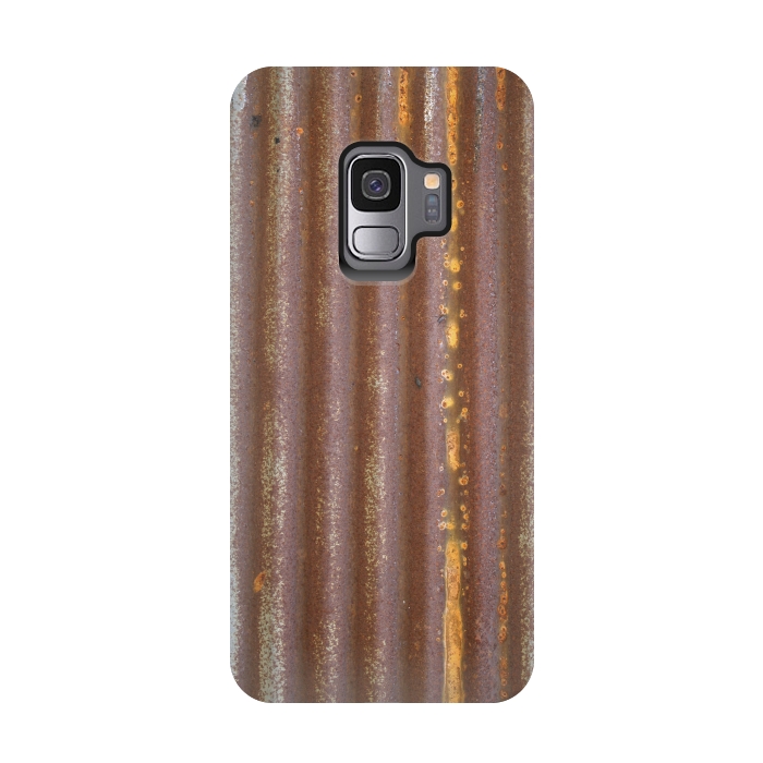 Galaxy S9 StrongFit Old Rusty Corrugated Sheet 2 by Andrea Haase