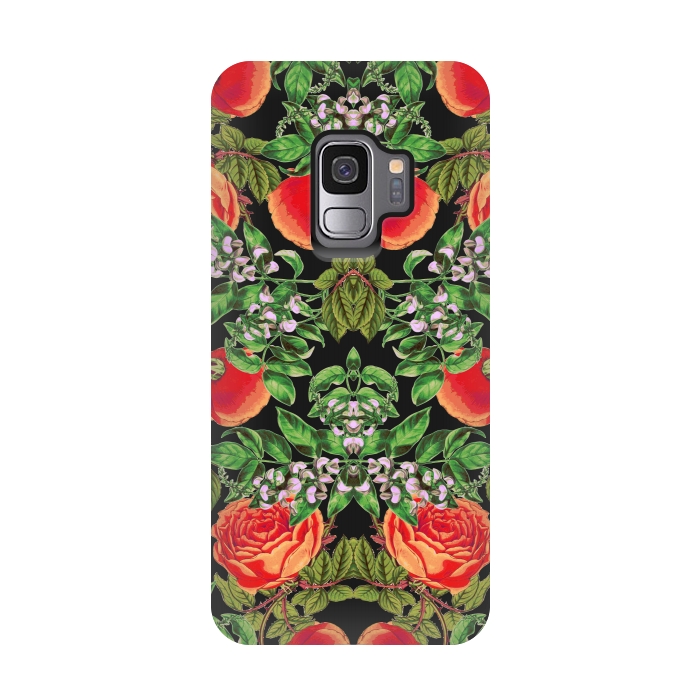 Galaxy S9 StrongFit Floral Tomato by Zala Farah