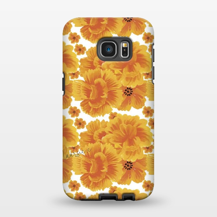 Galaxy S7 EDGE StrongFit Flores naranjas by Camila