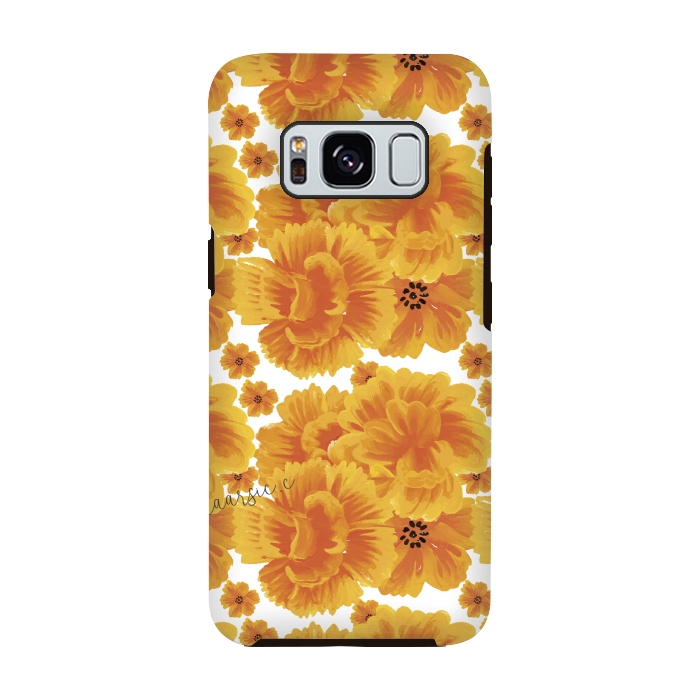 Galaxy S8 StrongFit Flores naranjas by Camila