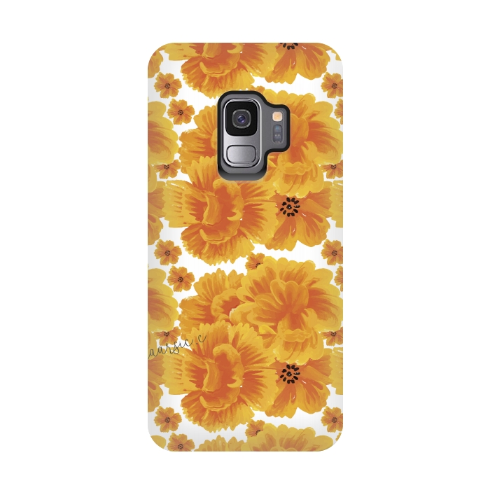 Galaxy S9 StrongFit Flores naranjas by Camila