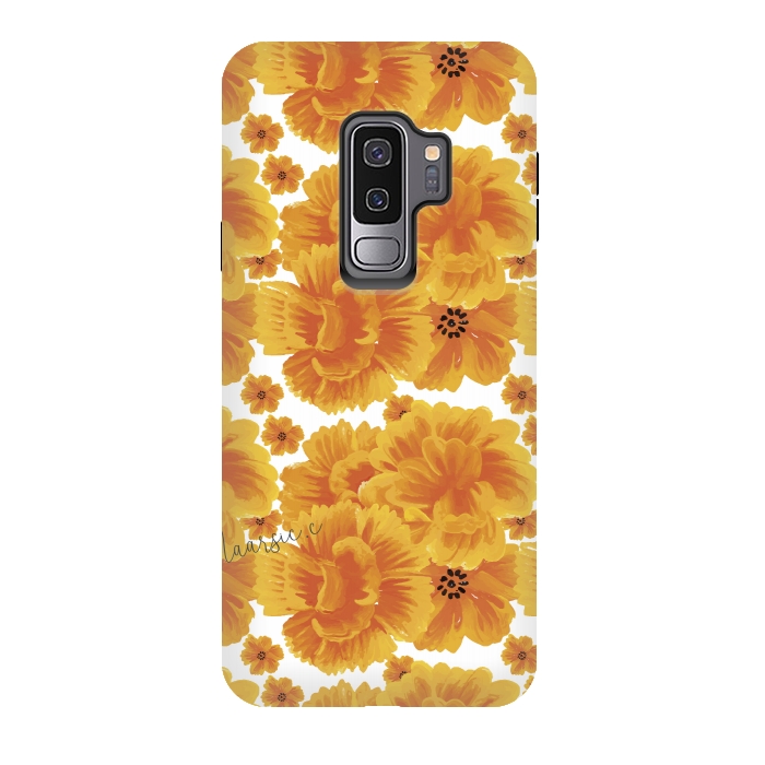 Galaxy S9 plus StrongFit Flores naranjas by Camila