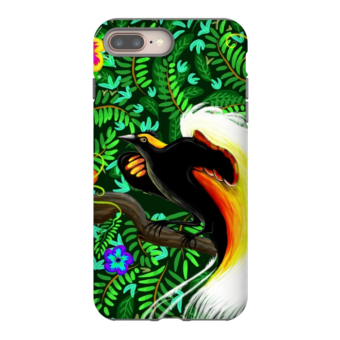 iPhone 7 plus StrongFit Paradise Bird Fire Feathers   by BluedarkArt