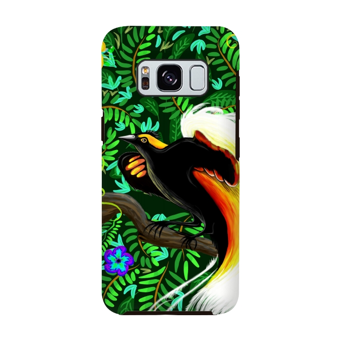 Galaxy S8 StrongFit Paradise Bird Fire Feathers   by BluedarkArt