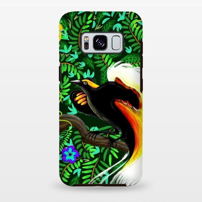 Galaxy S8 plus StrongFit Paradise Bird Fire Feathers   by BluedarkArt