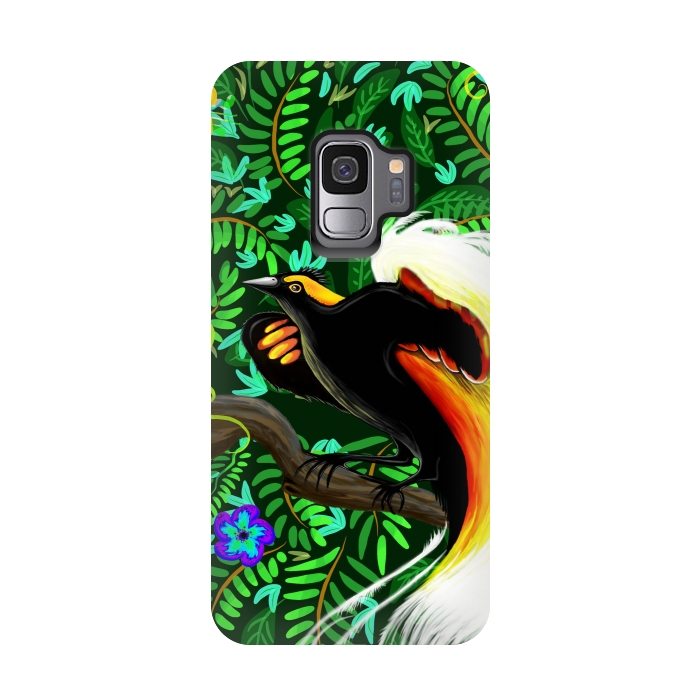 Galaxy S9 StrongFit Paradise Bird Fire Feathers   by BluedarkArt