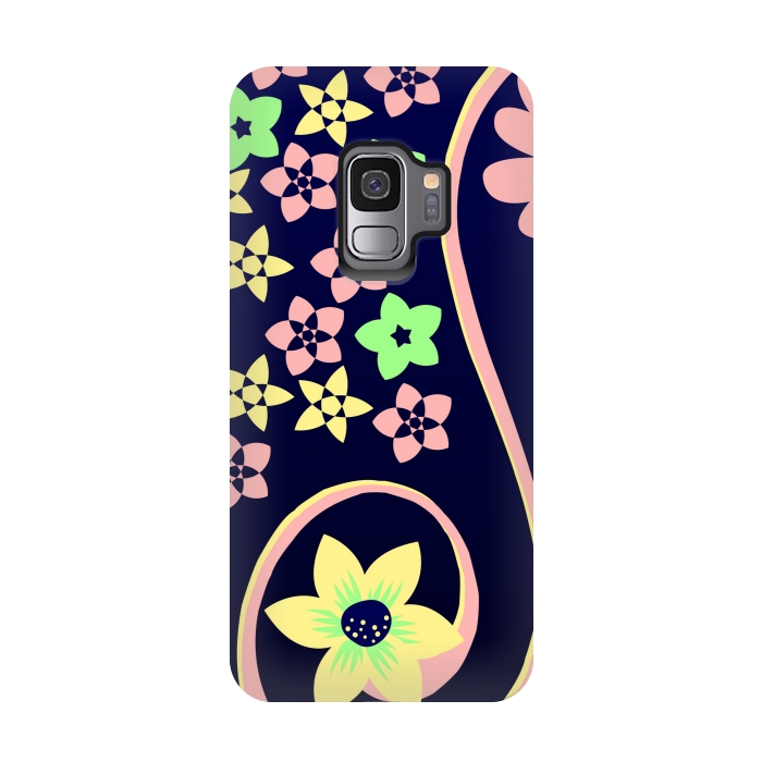 Galaxy S9 StrongFit yellow flower pattern by MALLIKA