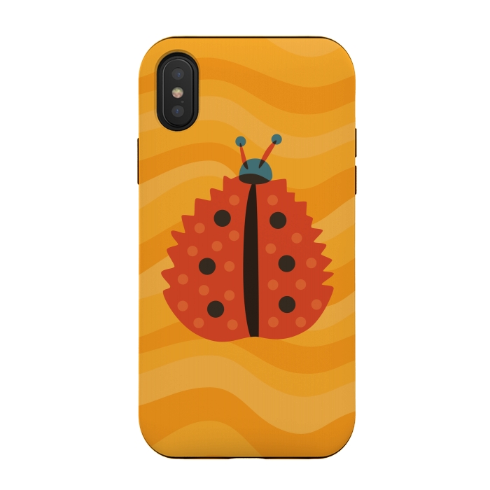 iPhone Xs / X StrongFit Orange Ladybug With Autumn Leaf Disguise by Boriana Giormova