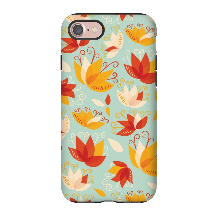 iPhone 7 StrongFit Whimsical Abstract Colorful Lily Floral Pattern by Boriana Giormova