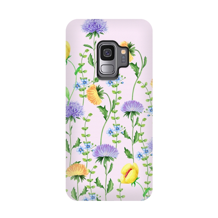 Galaxy S9 StrongFit Aster Flora by Creativeaxle