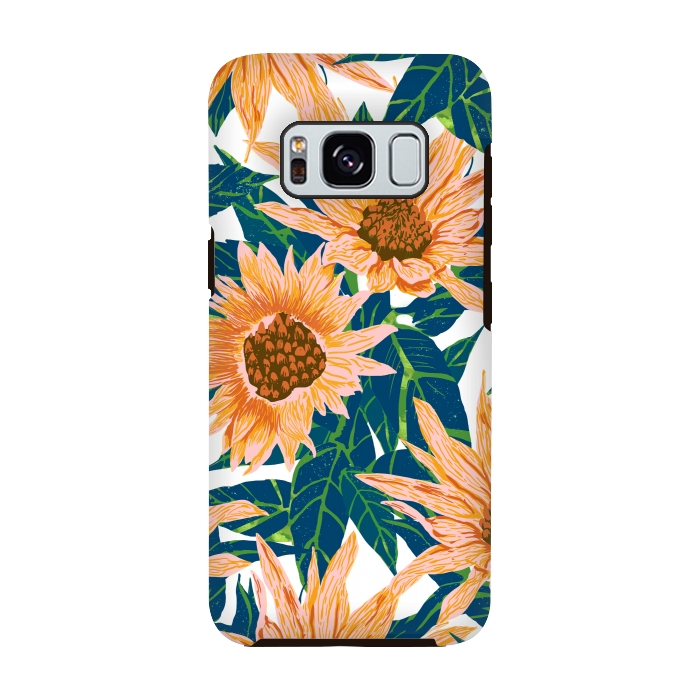Galaxy S8 StrongFit Blush Sunflowers by Uma Prabhakar Gokhale