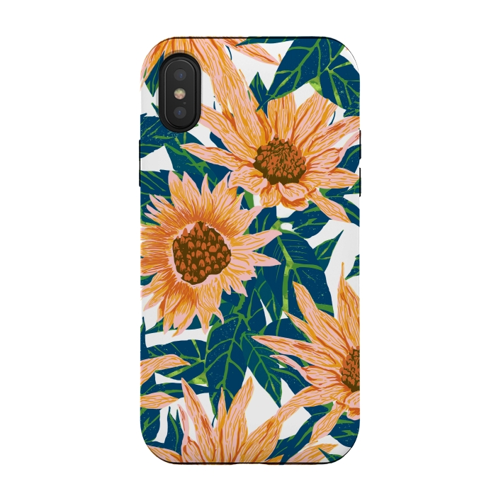 iPhone Xs / X StrongFit Blush Sunflowers by Uma Prabhakar Gokhale